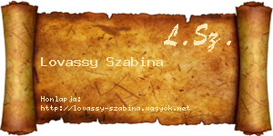 Lovassy Szabina névjegykártya